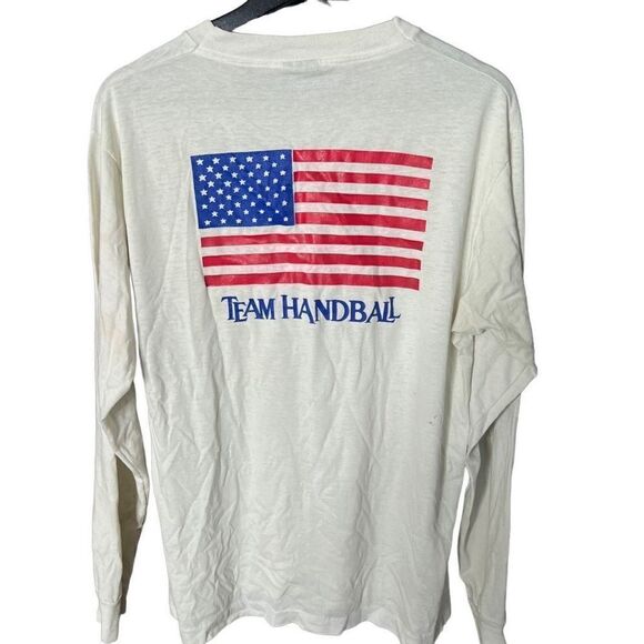 VTG 1989 USA Team Handball Long Sleeve Shirt Large - Picture 3 of 5